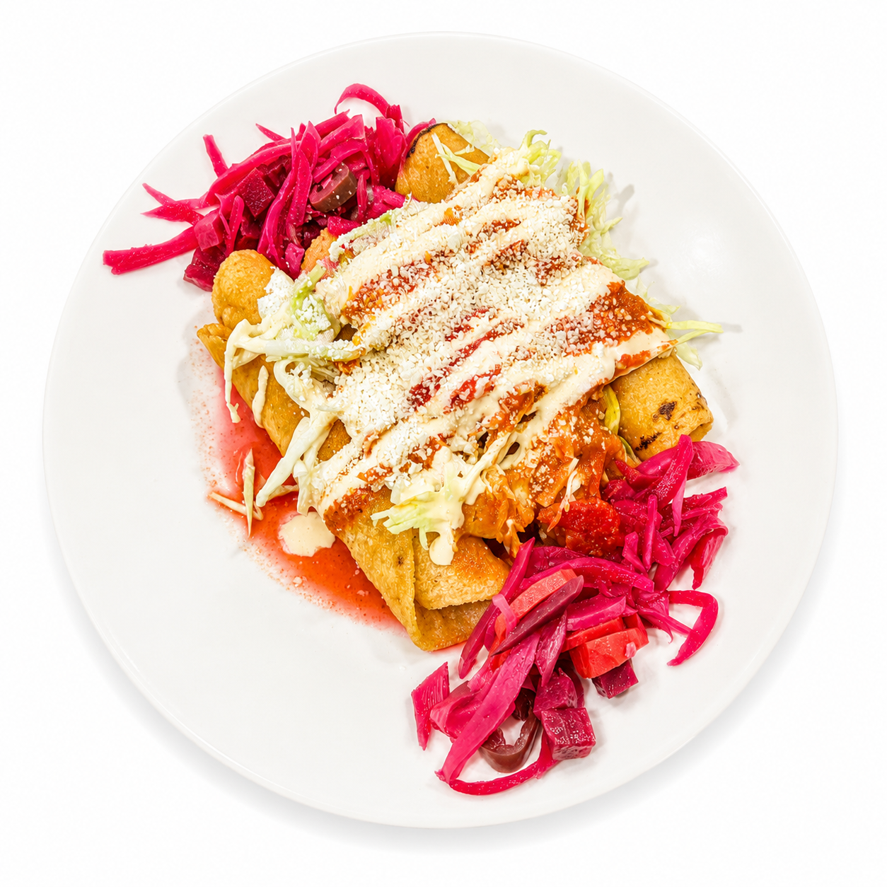 Tacos fritos de pollo