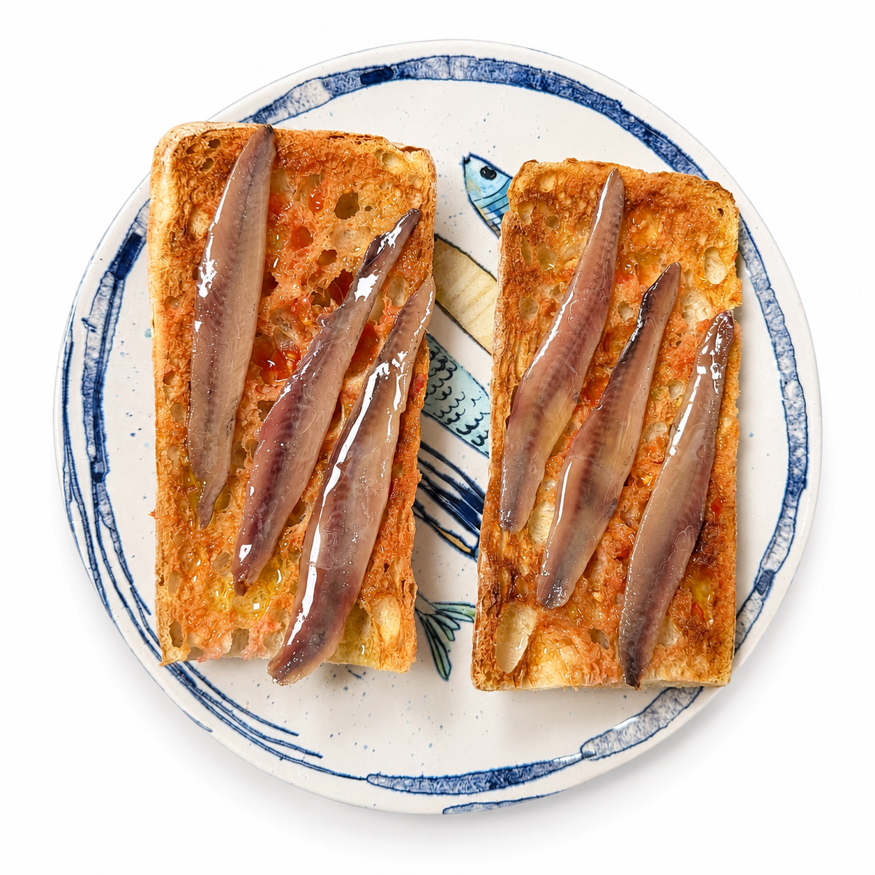 Pan de coca con anchoas